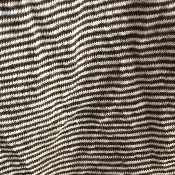 Eileen Fisher 100% Linen Tan Beige U Neck Striped Tank Top - Picture 5 of 7